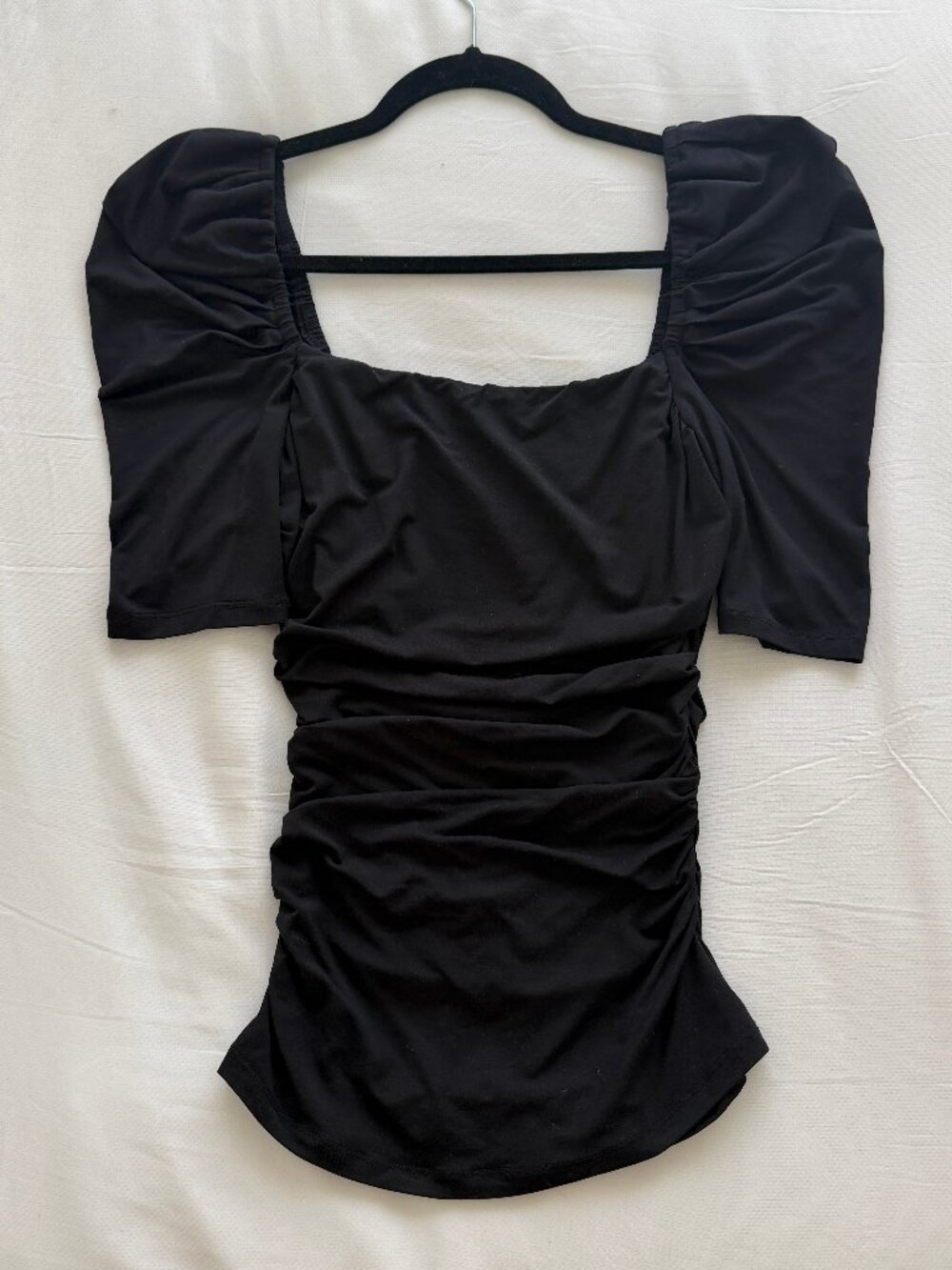 Frame Betty Square Neck Puff Sleeve Top
